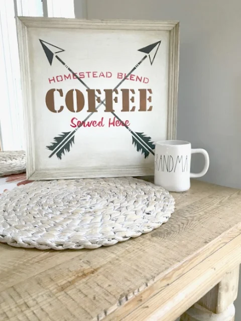 Gel stained Arrow Coffee Sign 
