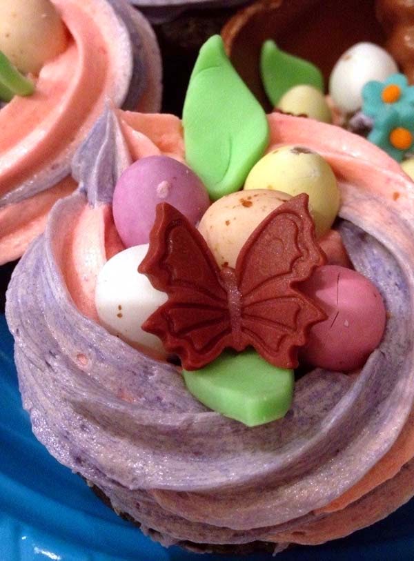 Easter Cupcake w/ Chocolate Butterfly