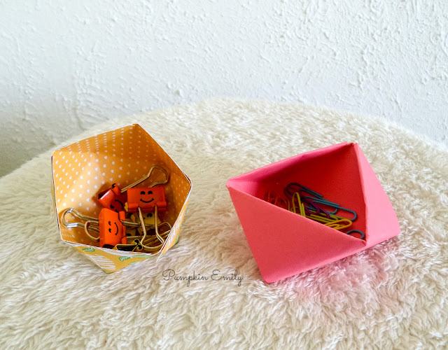 2 DIY Geometric Paper Bowls