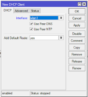 setting DHCP Client mikrotik