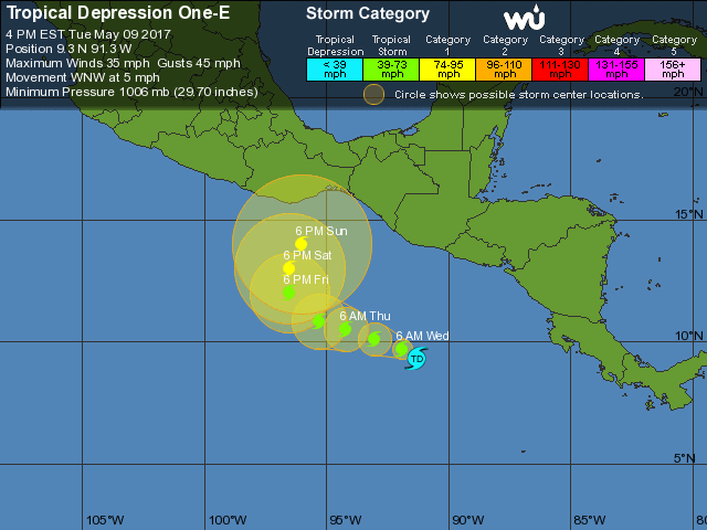 forma depresión tropical