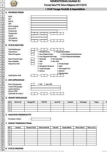 Persiapan Data PTK Menyabut EMIS 2017/2018 ~ PRENGKY S