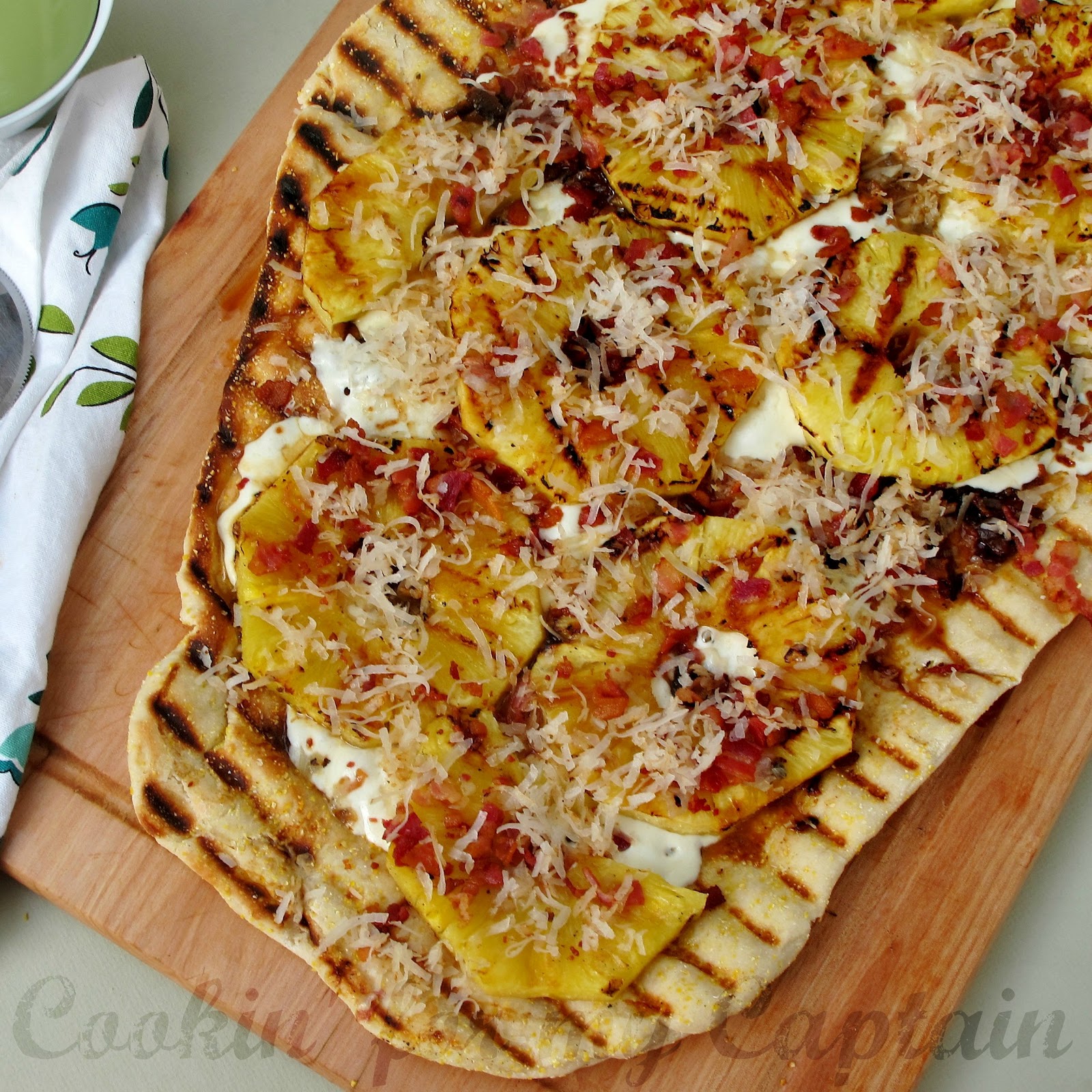 Cookin' for my Captain Grilled Pineapple & Pancetta Pizza