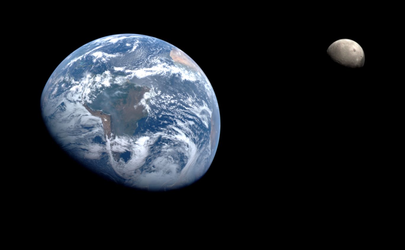 Earth and Moon From Space   Pics about space