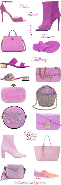 ♦Pantone Fashion Color Mulberry #pantone #shoes #bags #pink #brilliantluxury
