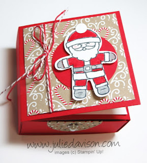 VIDEO Tutorial: Cookie Cutter Christmas Box Card with Earrings - Stampin' Up! 2016 Holiday Catalog www.juliedavison.com