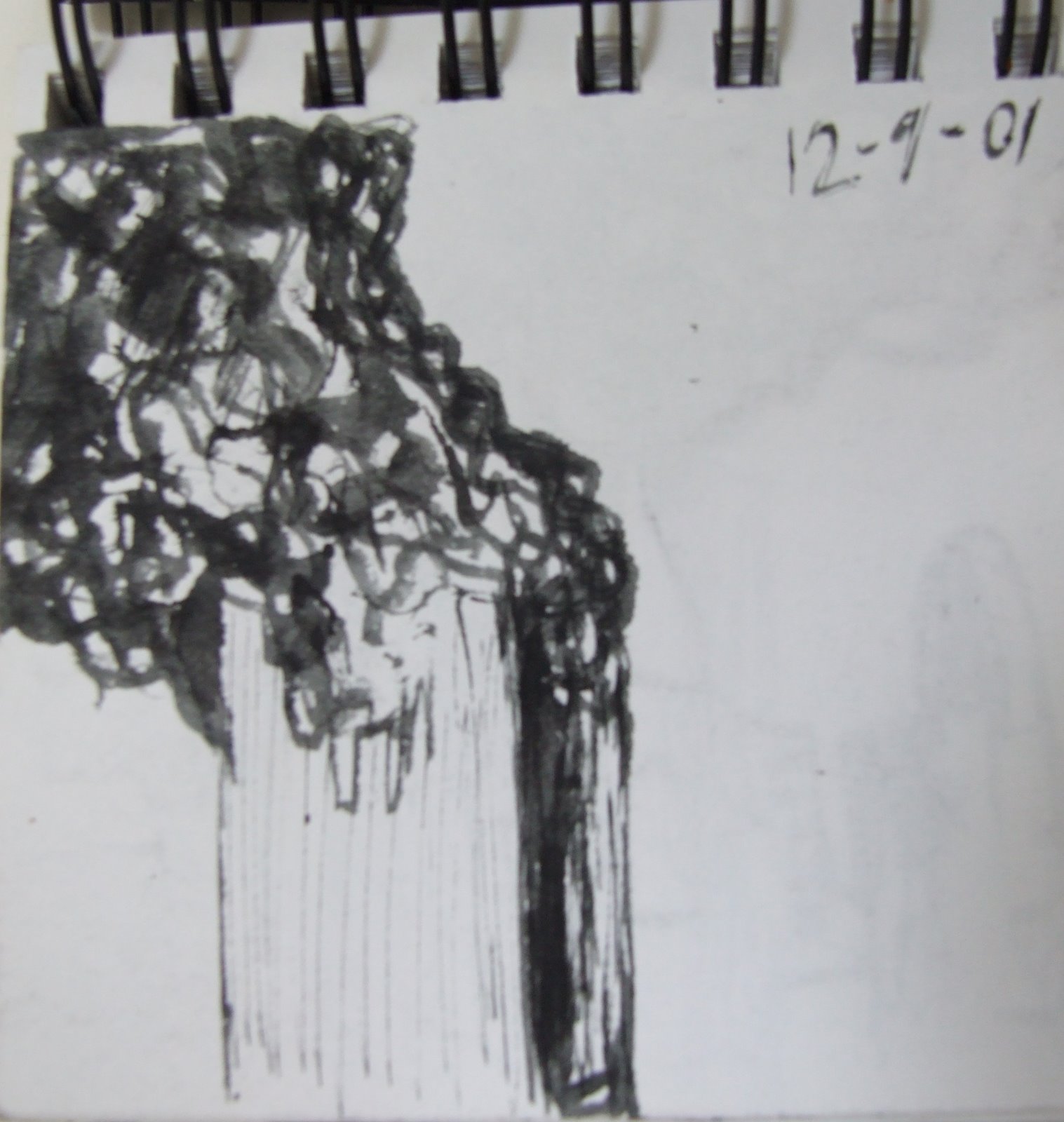 Day2day: 9 / 11 sketchbook (drawings from the TV, Sept 11th / 12th 2001))