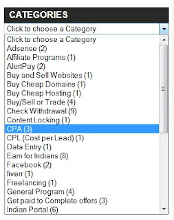 Dropdown menu for blogger