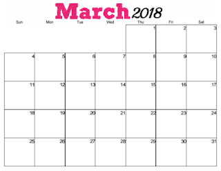 2018 calendar to print
