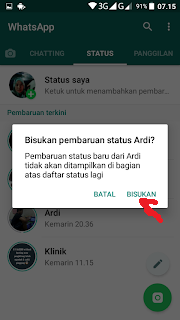 cara blokir status orang di whastapp