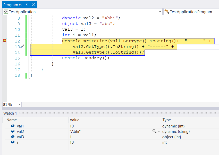 Dynamic Type in c Server and Microsoft Azure