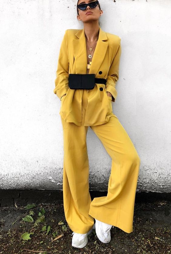 Yellow Women Pants Suits Trending Now / geeks fashion