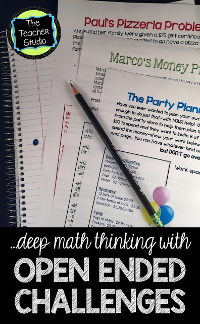 Teaching with open ended problem solving engages students! These real world math problems are perfect for whole class challenges, math centers, accountable talk, math enrichment, math discourse and more! 
