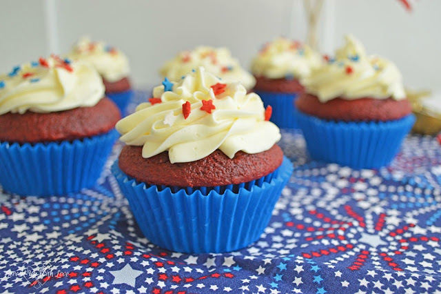 Patriotic Cupcakes recipe from Served Up With Love