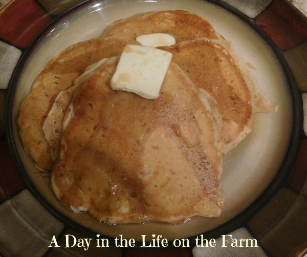 A Day in the Life on the Farm Peanut Butter and Apple Griddle Cakes