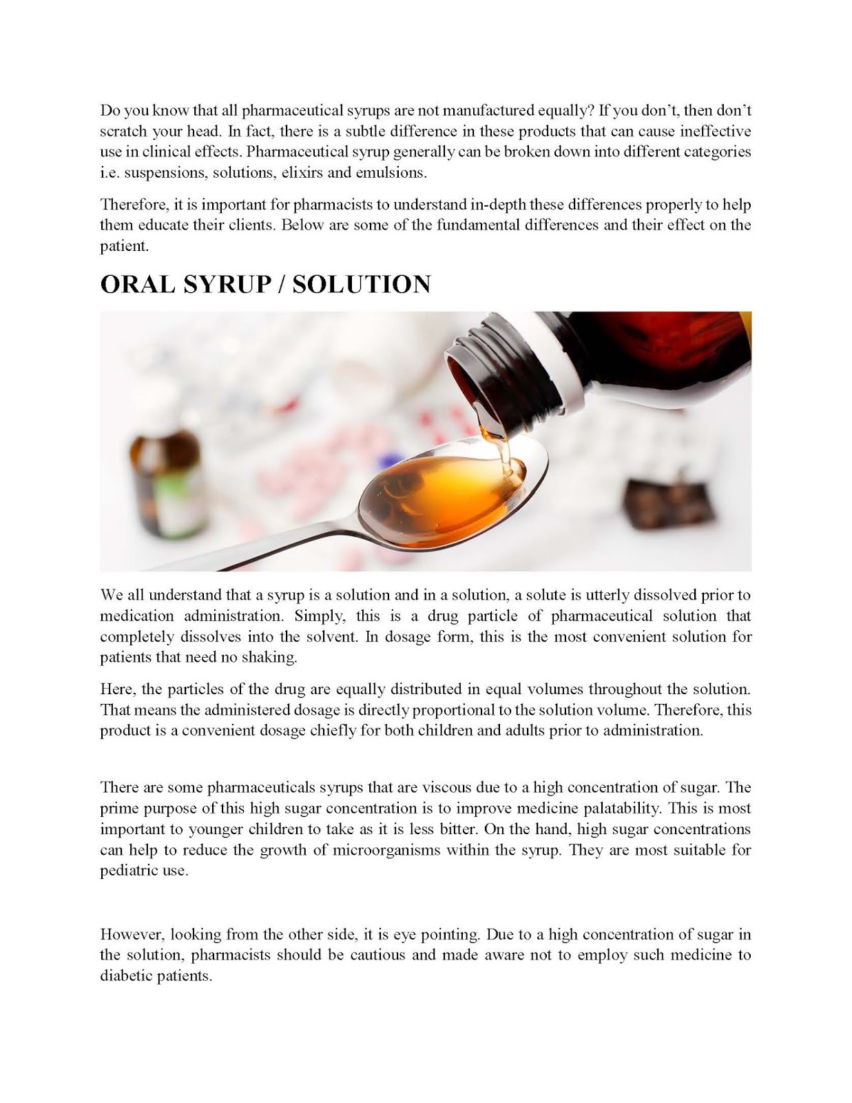 What is Different between Oral Syrup and Suspension Drugsguides
