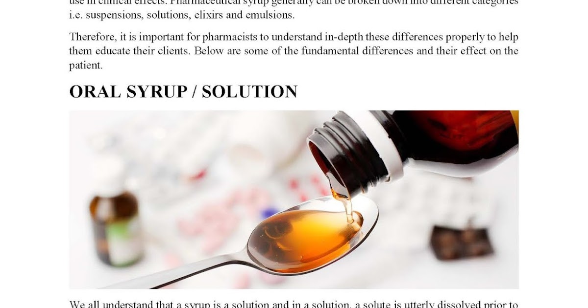 What is Different between Oral Syrup and Suspension Drugsguides
