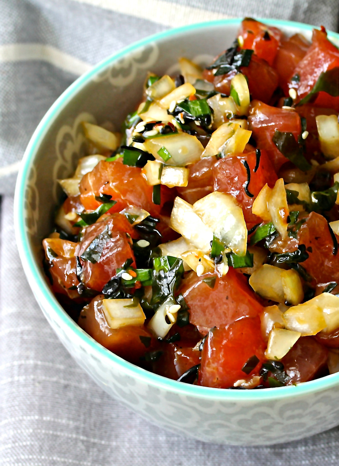 This Ahi Tuna Poke is so easy to make and ready in 15 minutes.