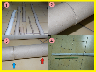 Bambú hecho con tubos de cartón