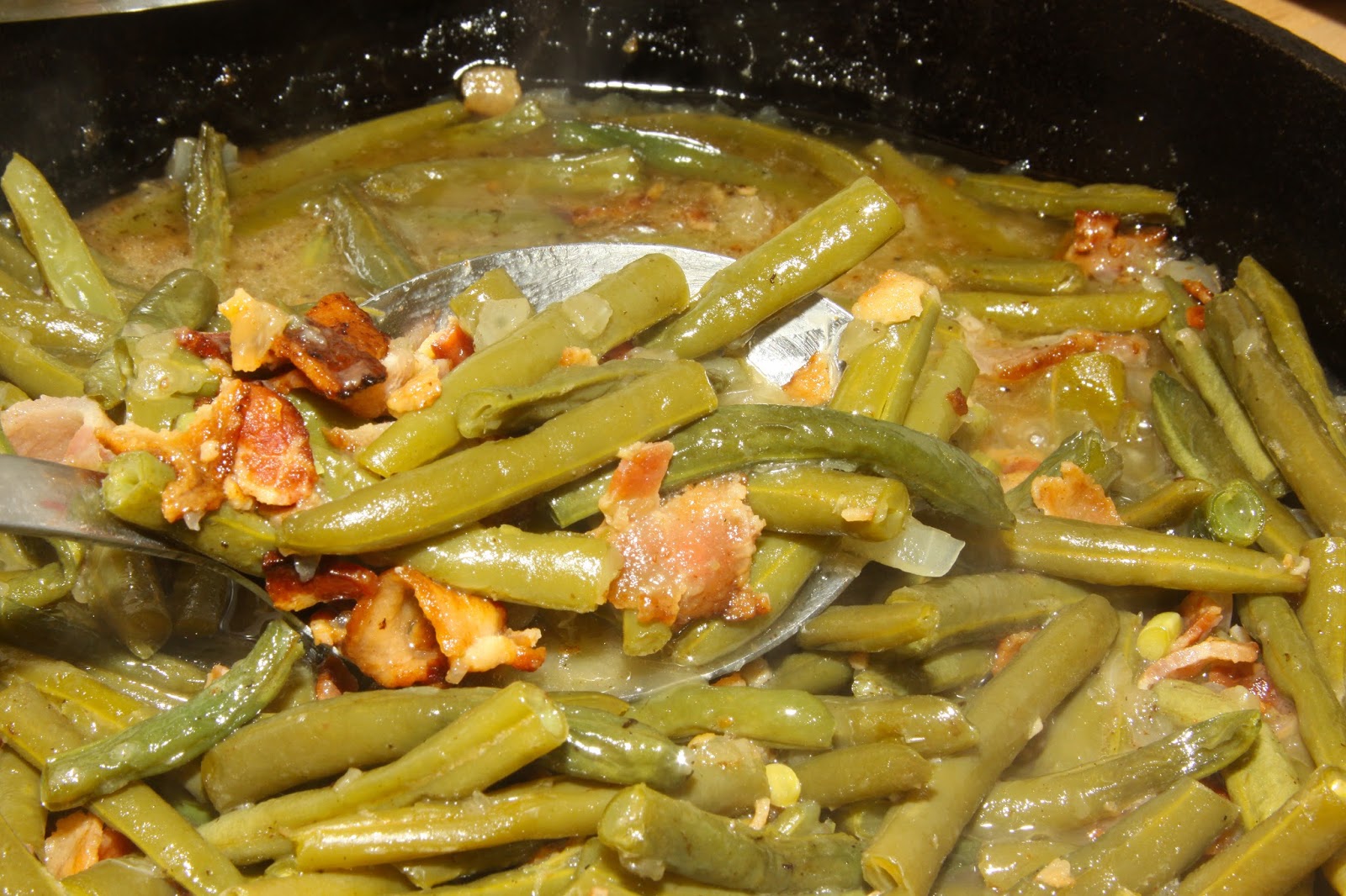 For the Love of Food Southern Slow Cooked Green Beans with Bacon