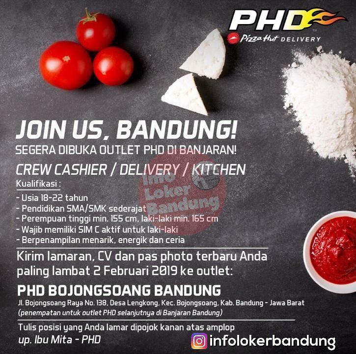 Lowongan Kerja Pizza Hut Delivery (PHD) Bandung Januari 2019