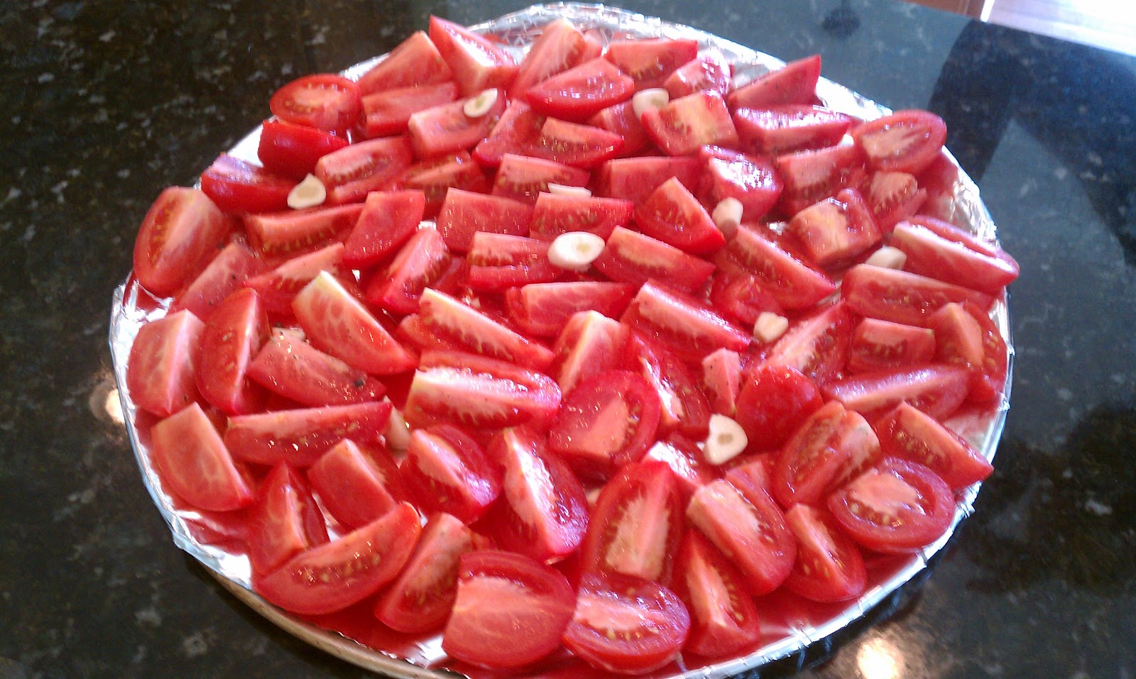 Olive Juice xoxo You say tomato, I say roasted with garlic and basil…