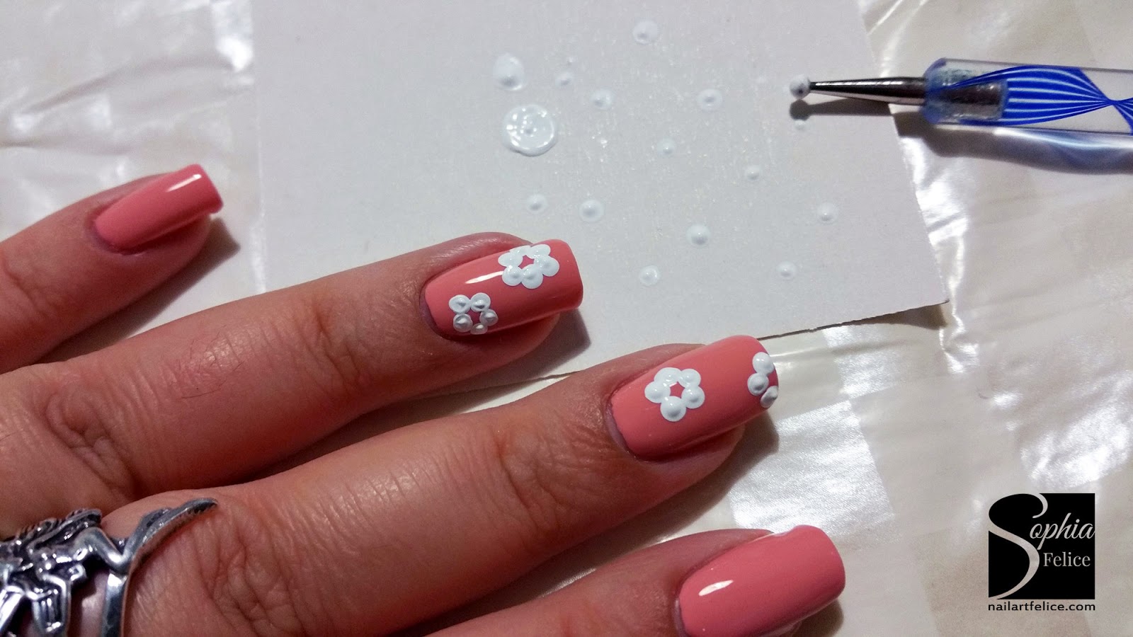 Tutorial nail art facile fiore di primavera