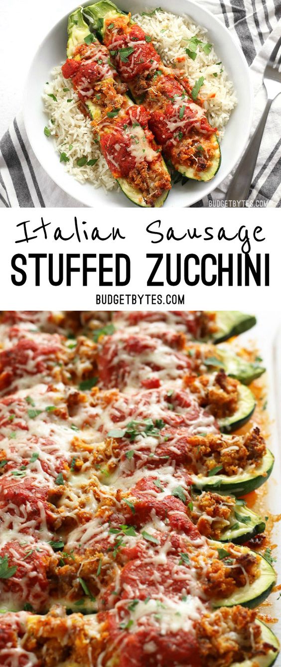 ITALIAN SAUSAGE STUFFED ZUCCHINI | Awesome Foods