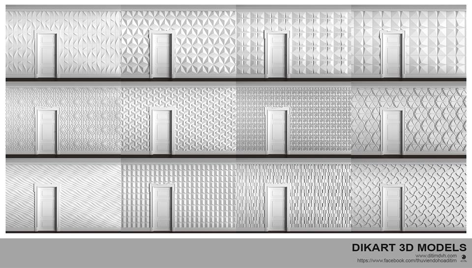 3D MODELS WALL PANEL 3 (Dikart 3d models ) bibliothèque graphique 3D MAX