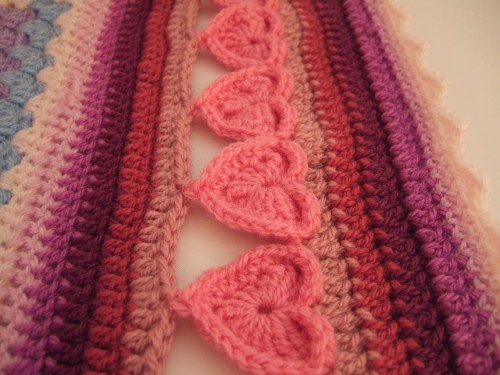 Line of Hearts Crochet Edging - Free Pattern