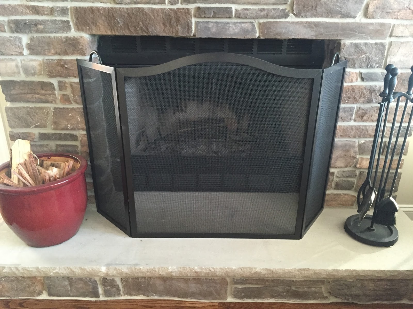 Simple fireplace screen Simple Fireplace Screen