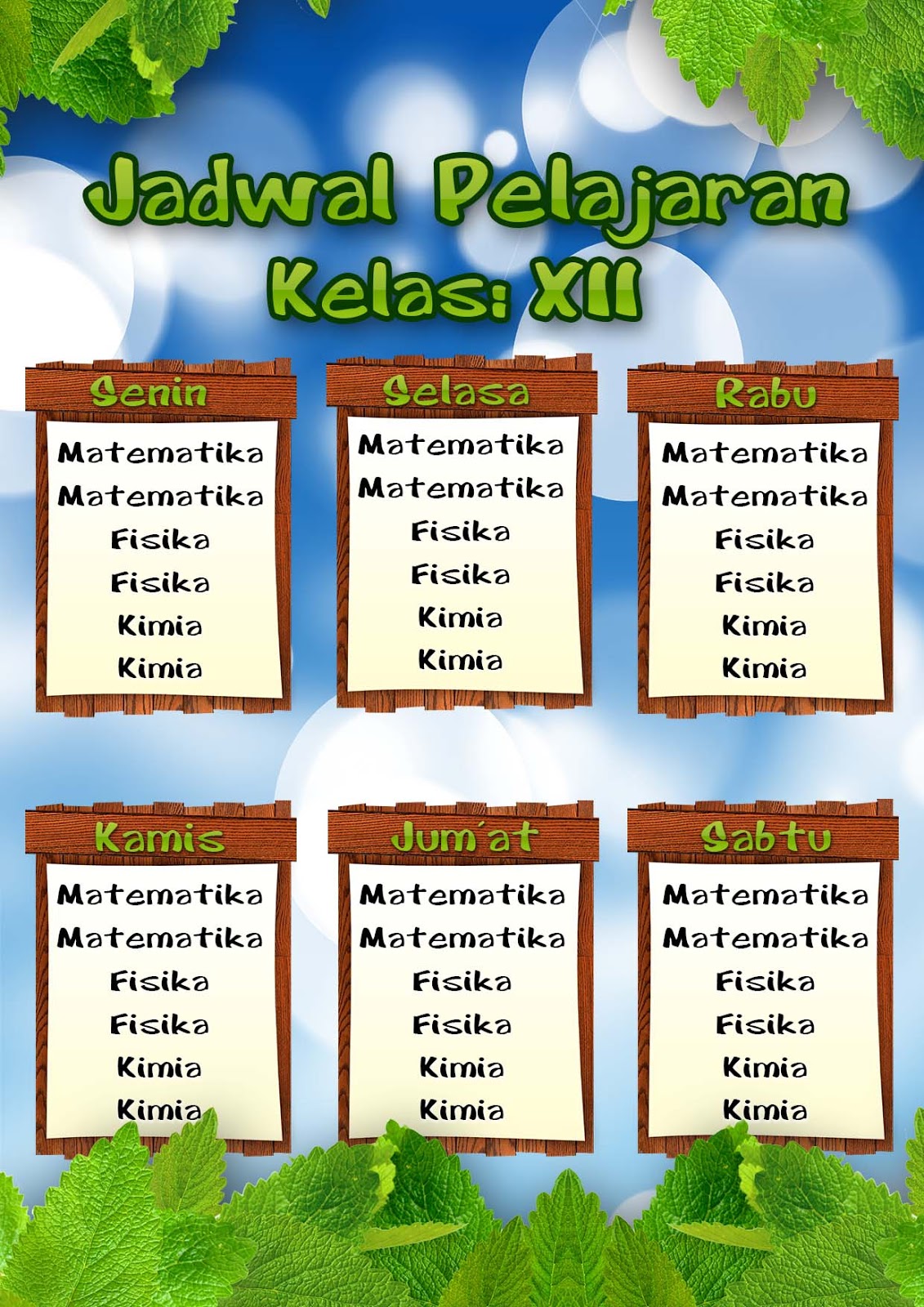Muhakaras Download Template Jadwal Pelajaran