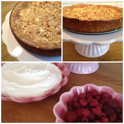 vit+chokladkaka - Seg vit chokladkaka med saltade nötter