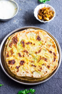 How to make shakharkand aloo cheese paratha recipe at www.oneteaspoonoflife.com