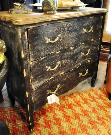 Welcome To Bonnes Amies Black French Scroll Dresser