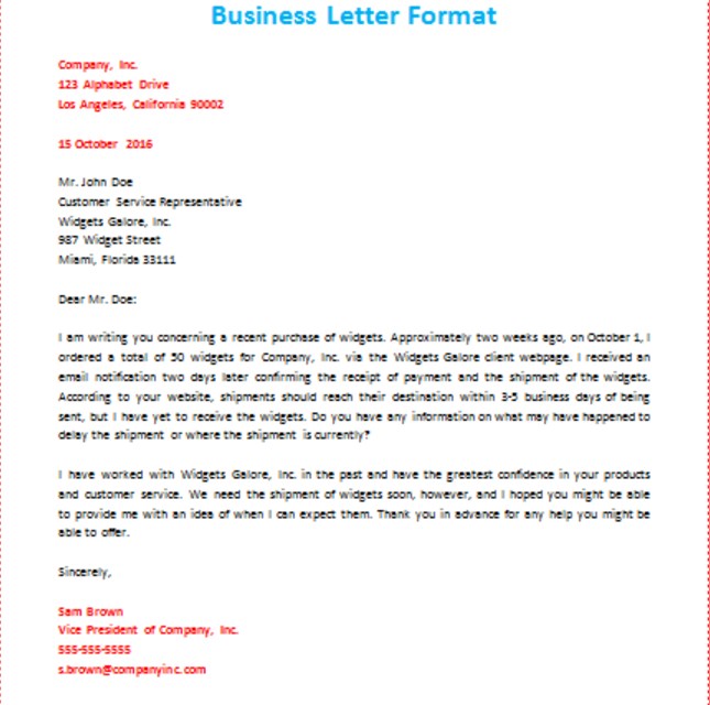 Contoh Business Letter Dan Cara Membuatnya Kumpulan