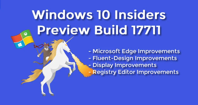 Windows 10 Insider Preview Build 17711 is now available to insiders in the Fast Ring