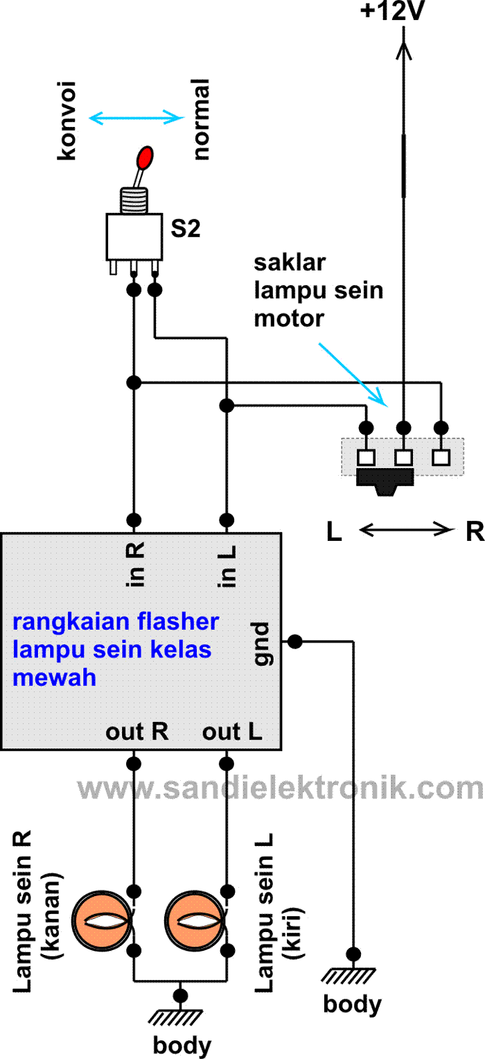 Lampu Sein Kelas Mewah Sandi Elektronik