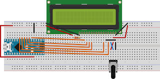 "Circuito en Protoboard Arduino y Display LCD 16x2"