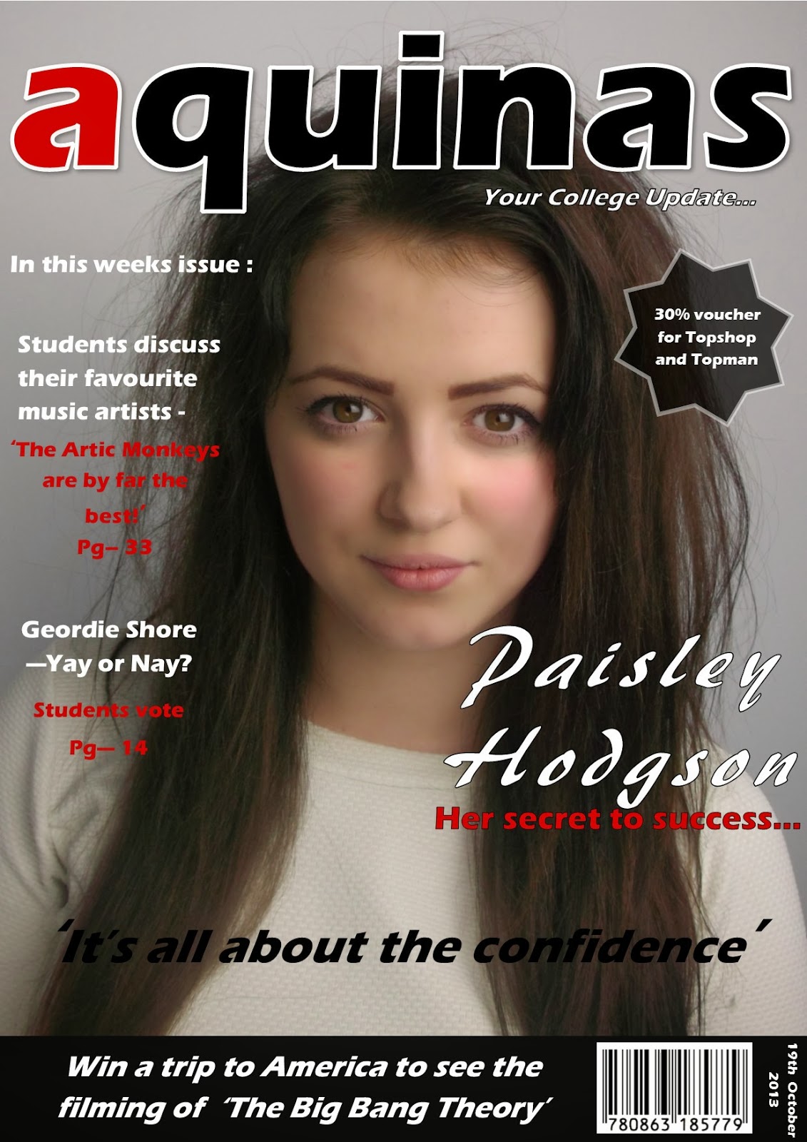 Paisley Hodgson's AS media blog My Front Cover