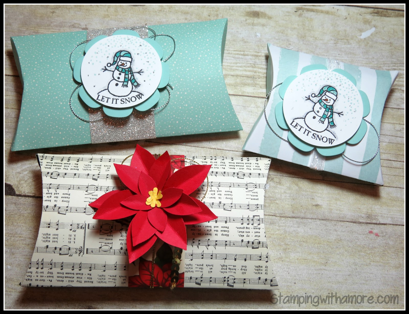 Stampingwithamore Stampin Up Christmas Square Pillow Box