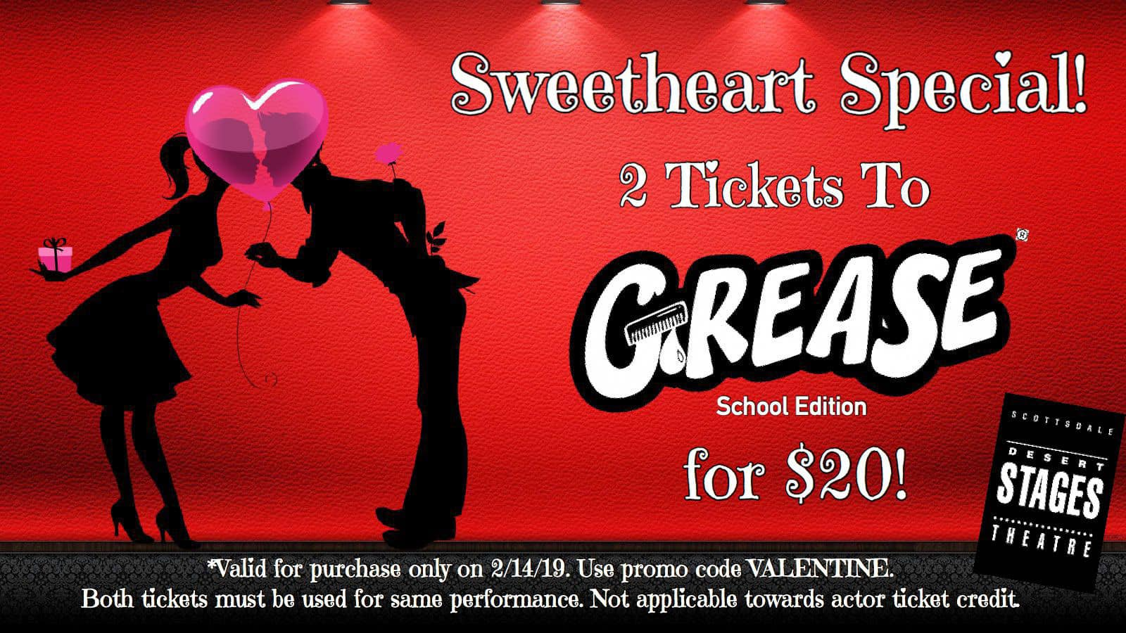 PHX Stages ticket discount GREASE Scottsdale Desert Stages Theatre