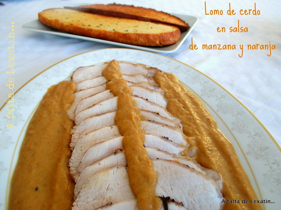 Lomo de cerdo con salsa de manzana y naranja