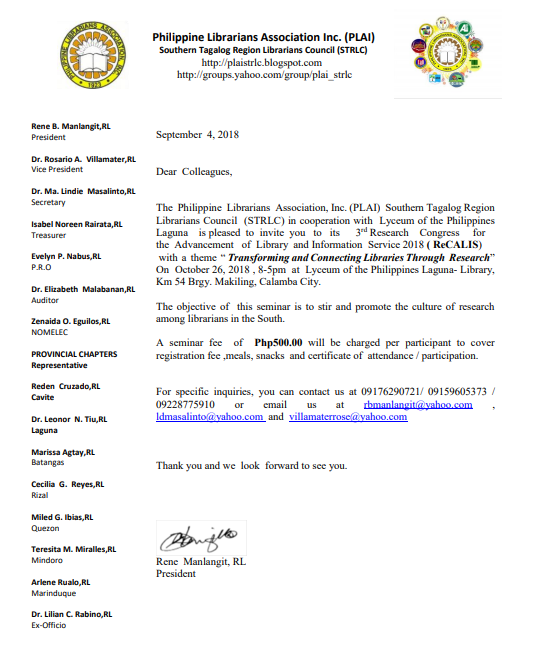 Invitation Letter Tagalog