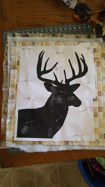 Reverse applique deer quilt