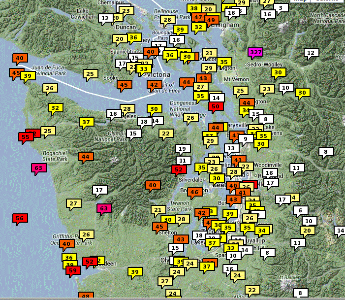 Puget Sound Wind Map