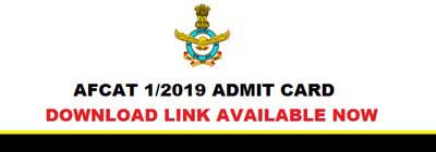 AFCAT Admit Card 2019