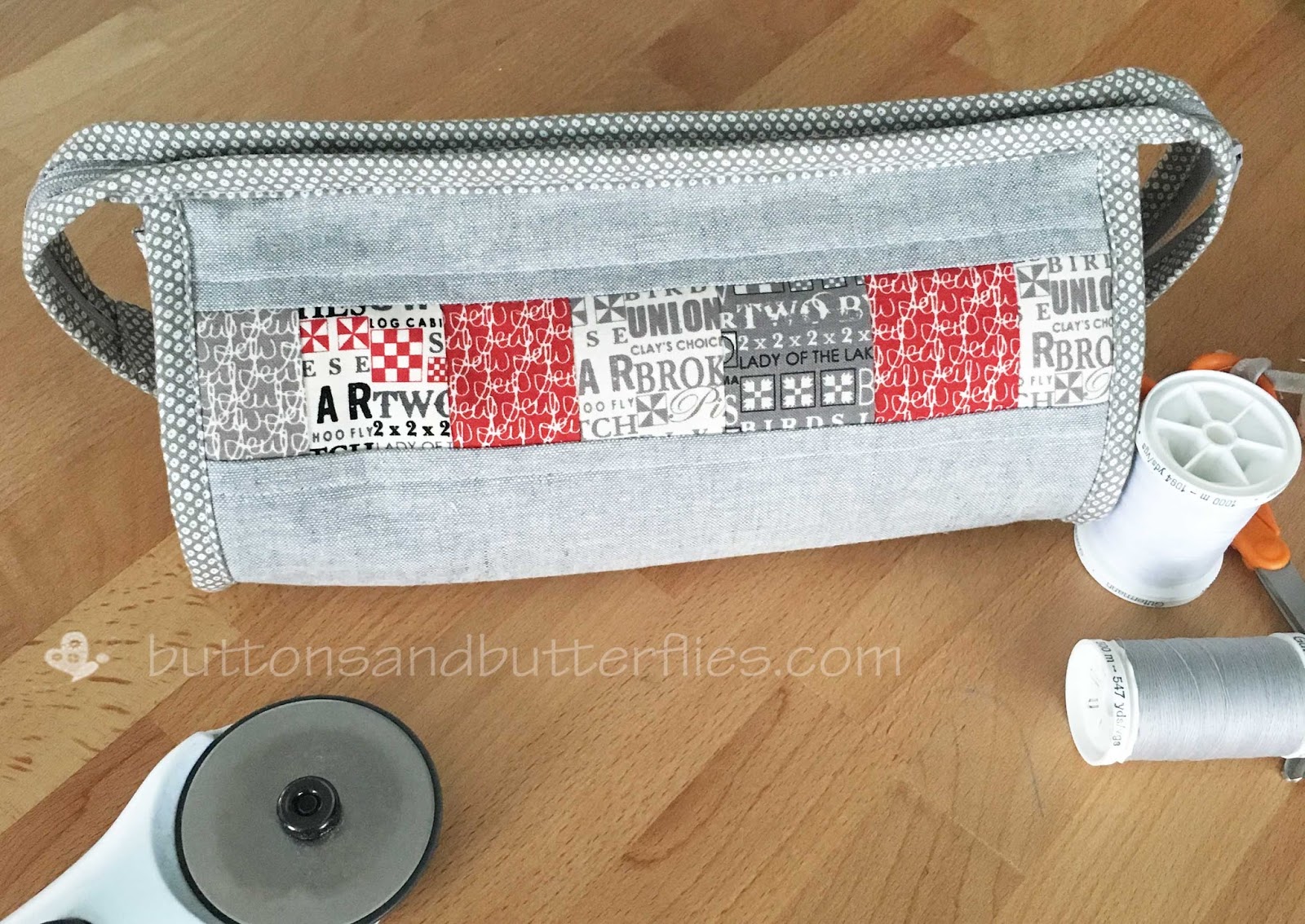 Buttons and Butterflies Sweetwater and Linen {Sew Together Bag}