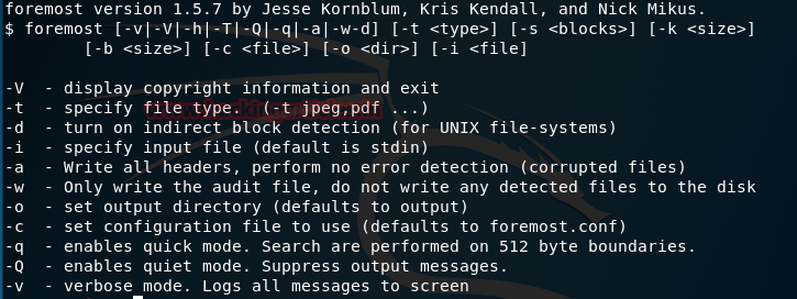 forensics tools in Kali Linux