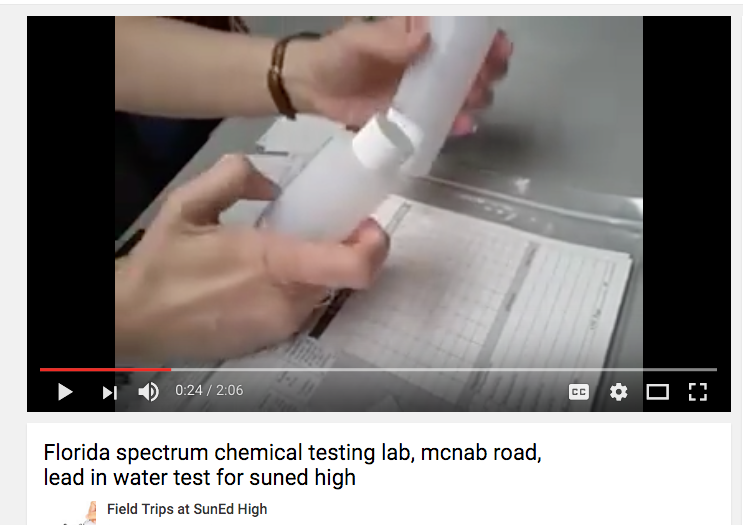 Science Labs at Sun Ed High WATER FIELD TRIP Water Test and McNab